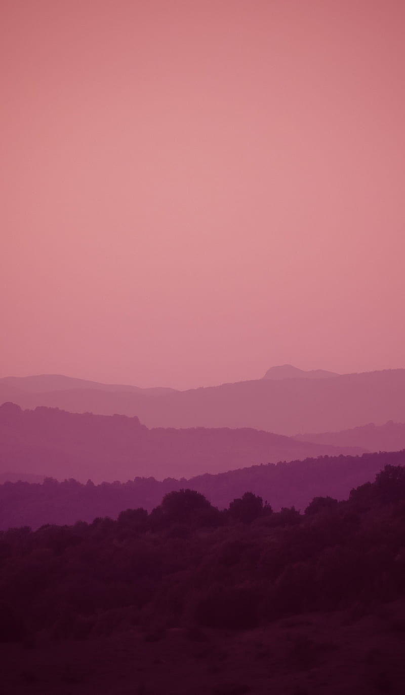 Amazing pink hills , amazing, cute, dusk, far away, hills, nature, pink, rural, scene, HD phone wallpaper