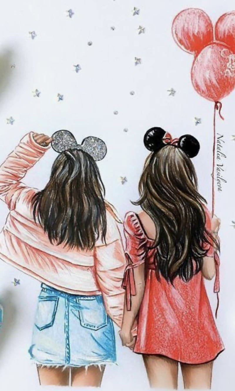 Desenhos Tumblr, girl friendship HD wallpaper