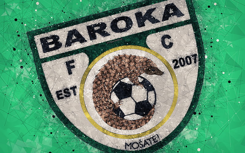 Baroka FC logo, geometric art, South African football club, green background, Premier Soccer League, PSL, Limpopo, South Africa, football, HD wallpaper