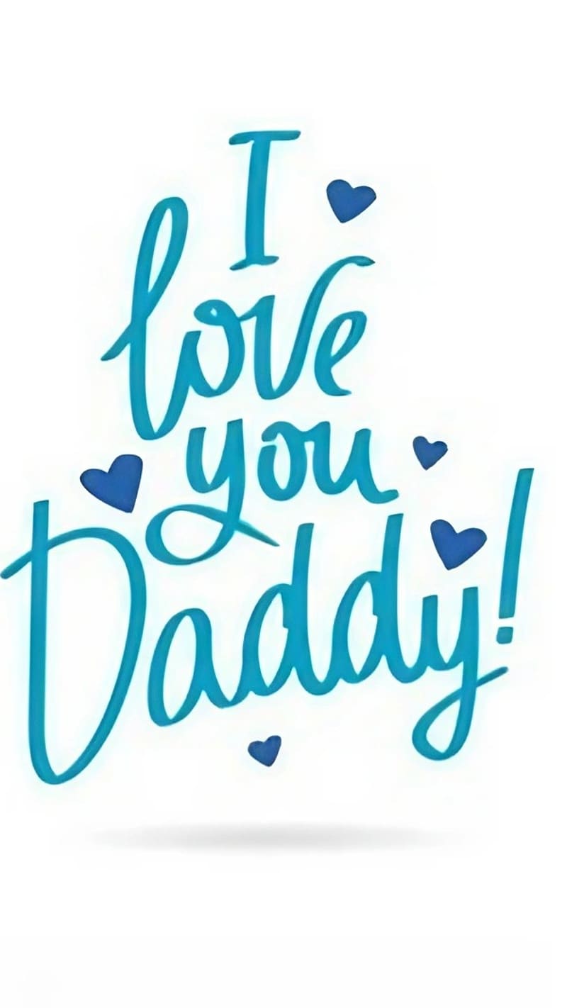I Love You Dad, Blue Hearts, white background, HD phone wallpaper