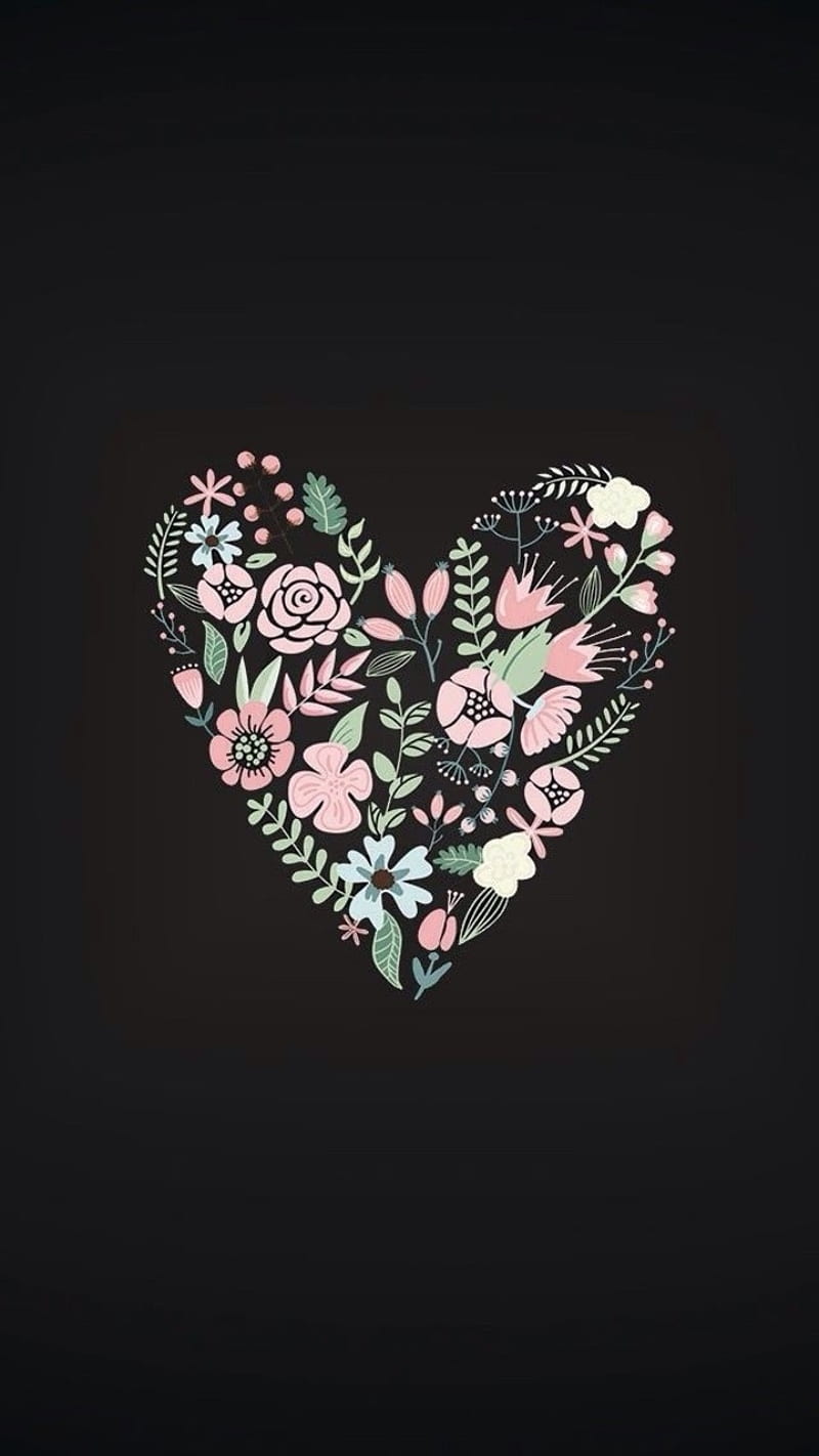 Gorgeous Wildflower Heart Wallpaper For Computer and Phone