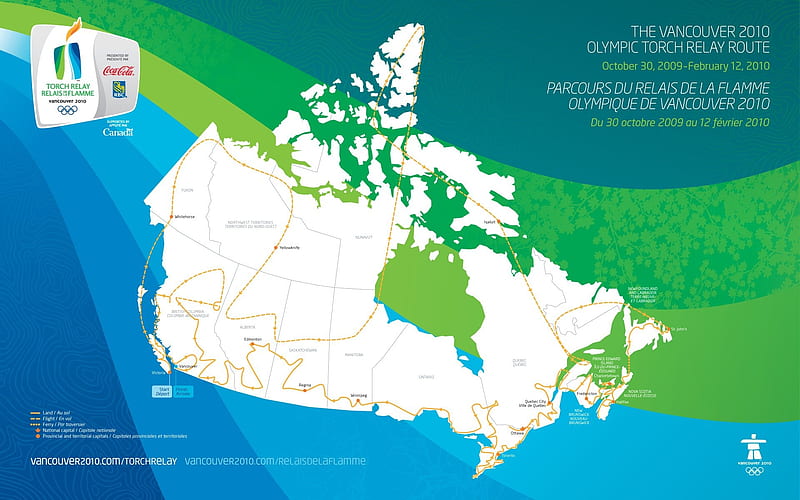 The Vancouver 2010 Olympic torch relay route, HD wallpaper