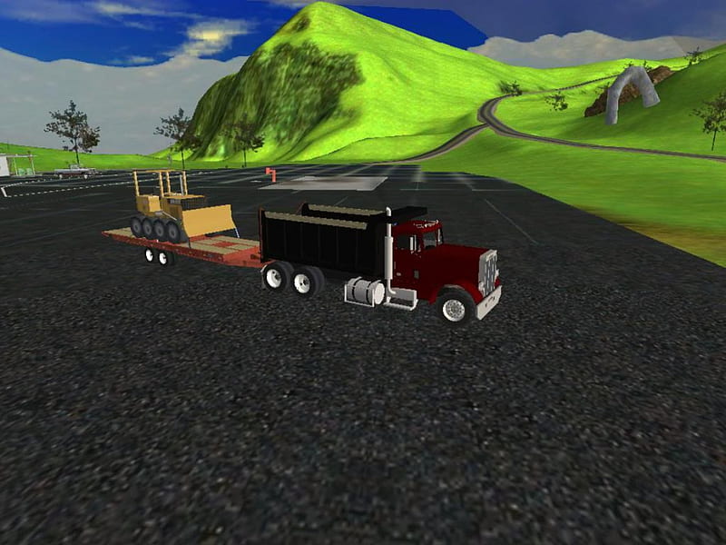 Dump Truck And Skip-Loader, trailer, fantasy, dump truck, loader, HD wallpaper