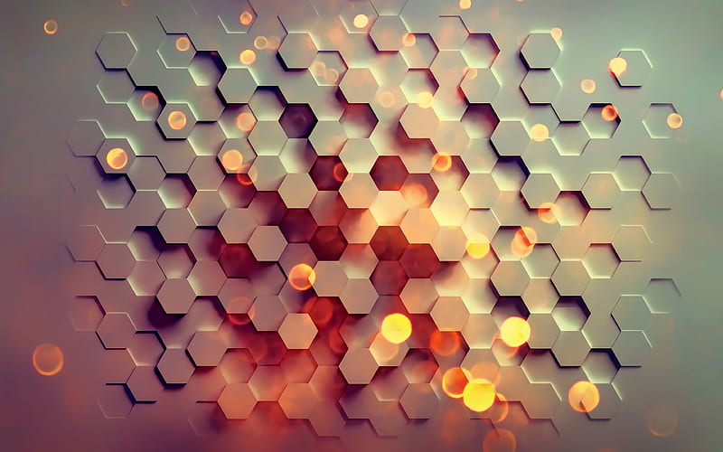 White Hexagon Geometric Shapes White Aesthetic, HD wallpaper | Peakpx