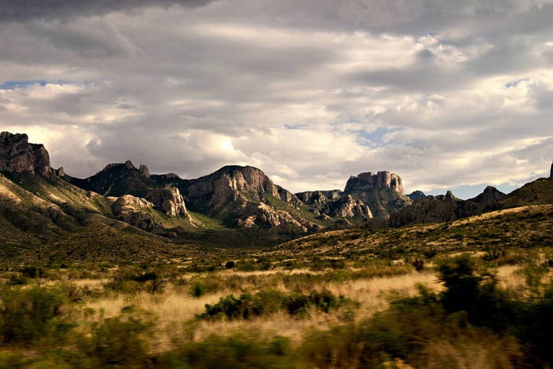 big bend national park, texas, nature, fun, clouds, field, HD wallpaper