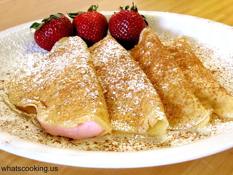 Three Crepes for Breakfast, crepes, breakfast, three crepes, dessert, HD wallpaper