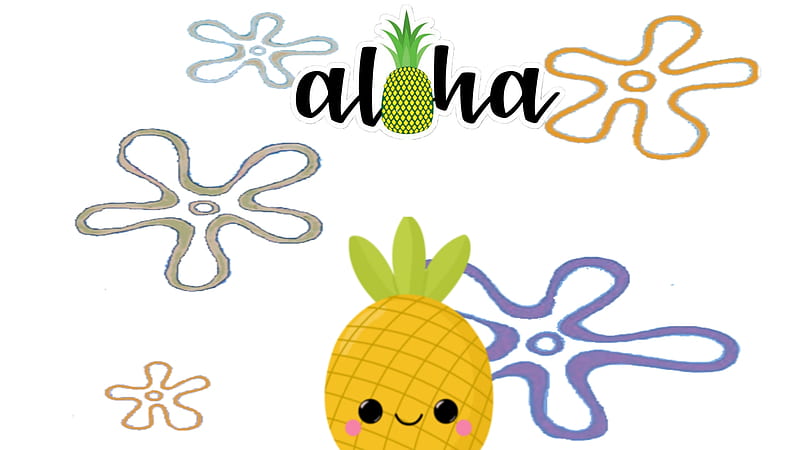 Aloha, cute, edit, fruit, picsart, pineapple, tropical, HD wallpaper