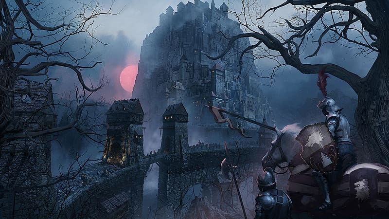 Fantasy, City, Knight, Medieval, HD wallpaper