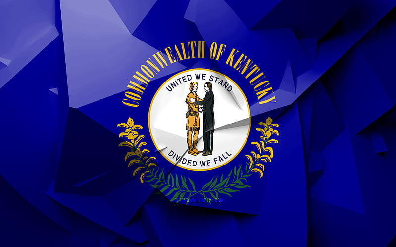 Flag of Kentucky, geometric art, american states, Kentucky flag, creative, Kentucky, administrative districts, Kentucky 3D flag, United States of America, North America, USA, HD wallpaper
