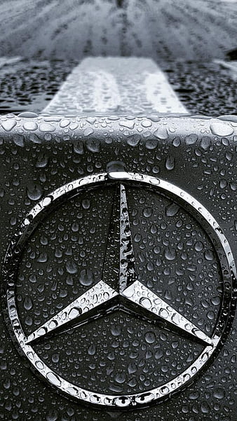 Mercedes Wet Logo, mercedes benz, benz, car, HD phone wallpaper