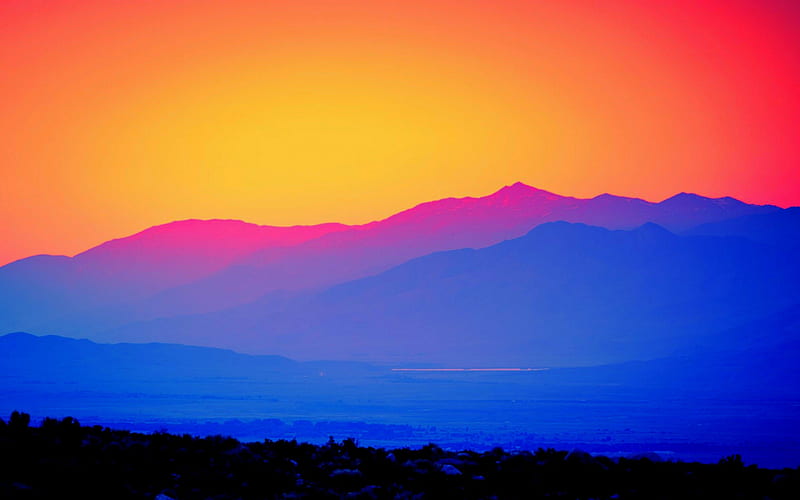 COLORS of DAWN, USA, California, mountains, Alabama Hills, sunrise, valley, HD wallpaper