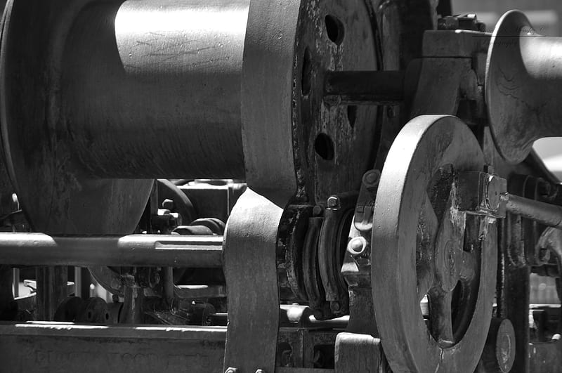 Old Machine, machines, arizona, black and white, bisbee, old, HD wallpaper