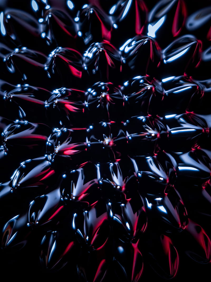 ferrofluid, texture, macro, black, reflection, HD phone wallpaper