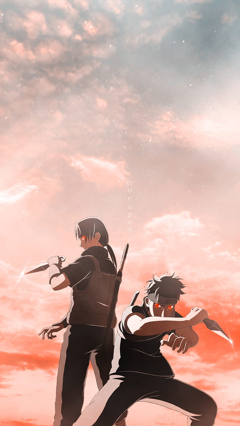 Itachi and Shisui, anime, itachi uchiha, shisui uchiha, HD phone wallpaper