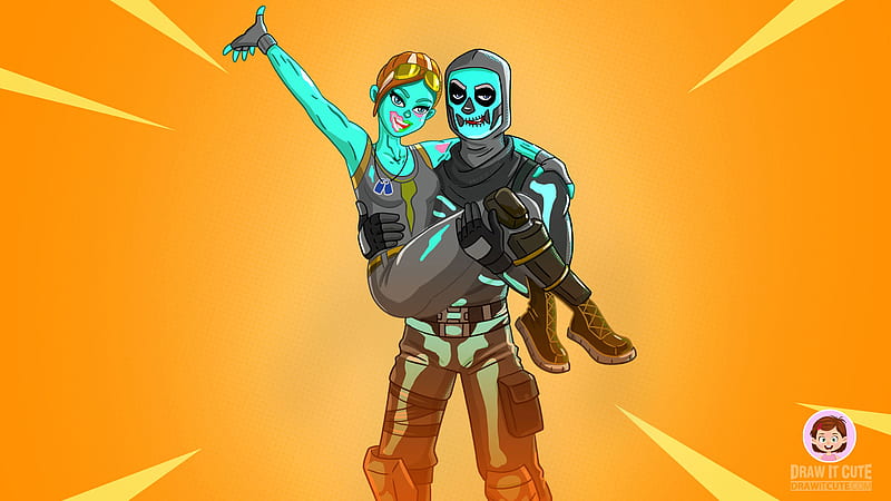Skull Trooper and Ghoul Trooper Cartoon Fortnite, HD wallpaper