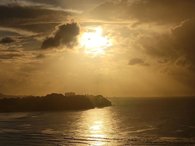 Guam Sunset, Beach, Sunset, Guam, Clouds, HD wallpaper