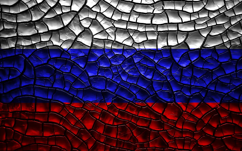 Flag of Russia cracked soil, Europe, Russian flag, 3D art, Russia, European countries, national symbols, Russia 3D flag, HD wallpaper