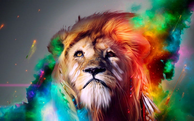 León, abstracto, animales, salvaje, Fondo de pantalla HD | Peakpx