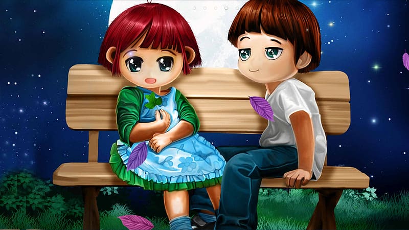  Dibujos animados 3d amor pareja, Fondo de pantalla HD