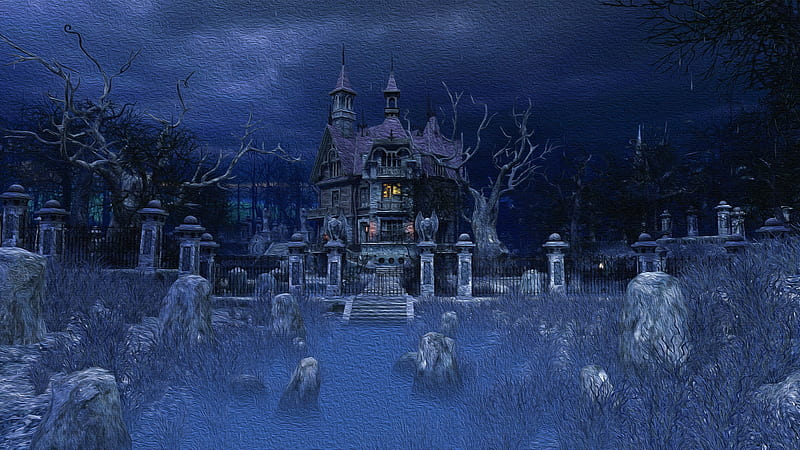 Haunted House, Fantasy, dark, House, Haunted, HD wallpaper