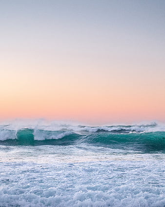 Sea, waves, foam, coast, sunset, horizon, HD wallpaper | Peakpx