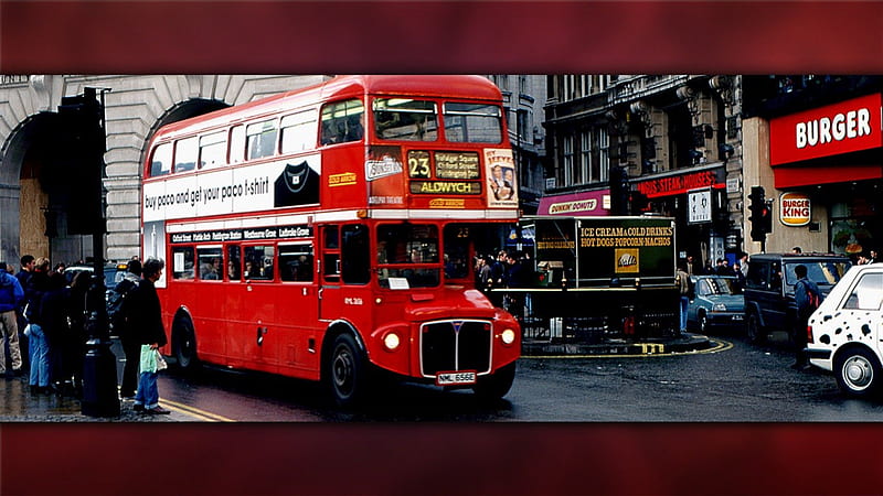London-Double decker Bus, carros, people, entertainment, technology, other, HD wallpaper