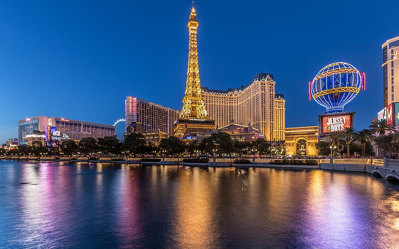 Las Vegas, Eiffel Tower, casino, United States, Nevada, HD wallpaper