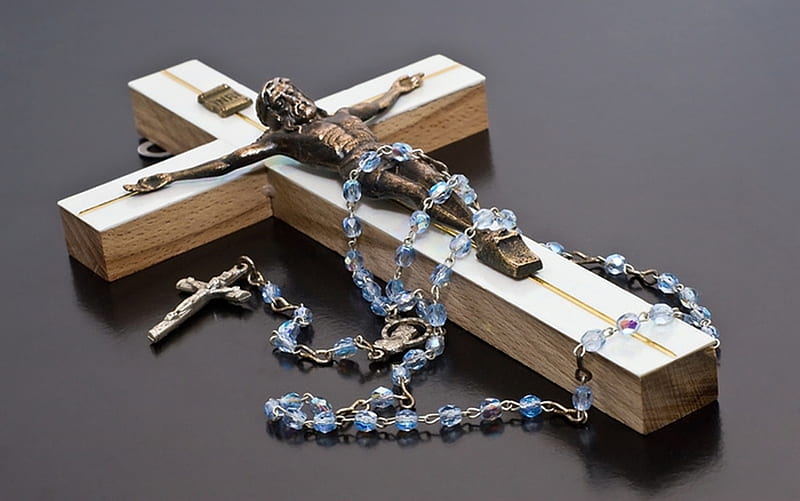 Rosary and Crucifix, graphy, christianity, rosary, crucifix, religion, HD wallpaper
