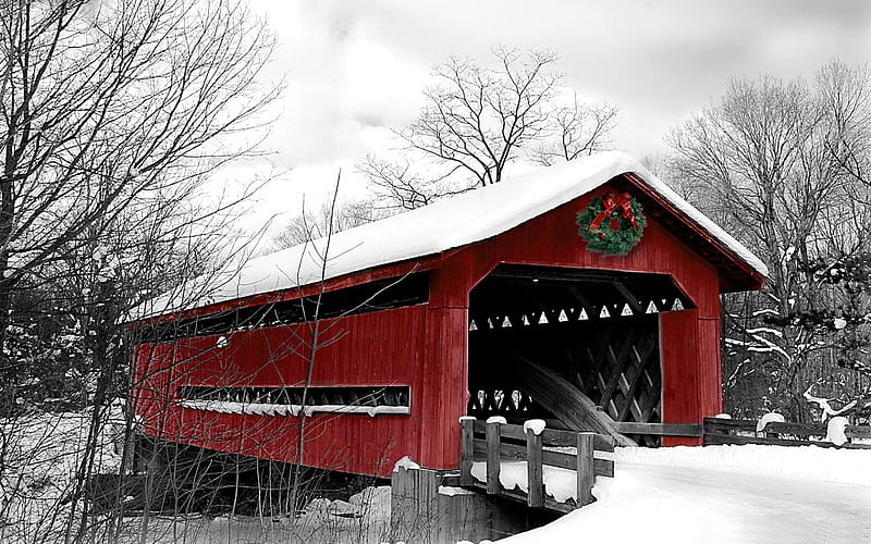 seasonal crossing-Winter snow scenes, HD wallpaper