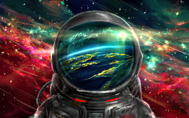 Astronaut in space red nubula, galaxy, NASA, astronaut on orbit, spacesuit,  astronaut, HD wallpaper | Peakpx