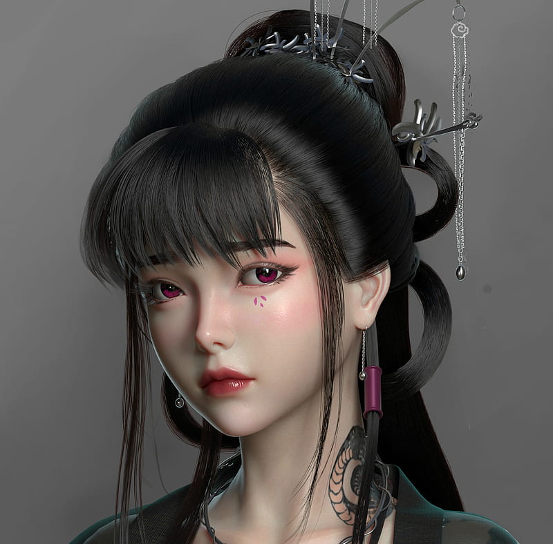 1080P free download | Lovely Girl, art, face, woman, Asian, HD ...