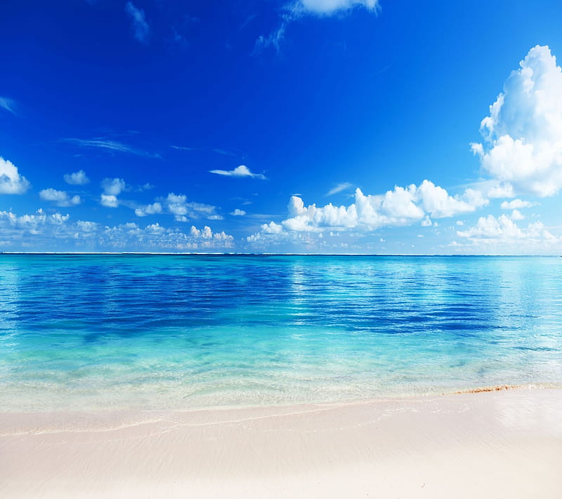 sea beach, background, blue nature, water, HD wallpaper