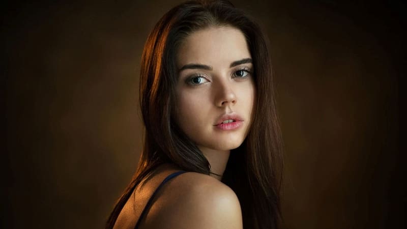 Tatyana Kozelkina, Long hairs, Pretty face, Shadow, Russian girl, Brace shoulder, HD wallpaper