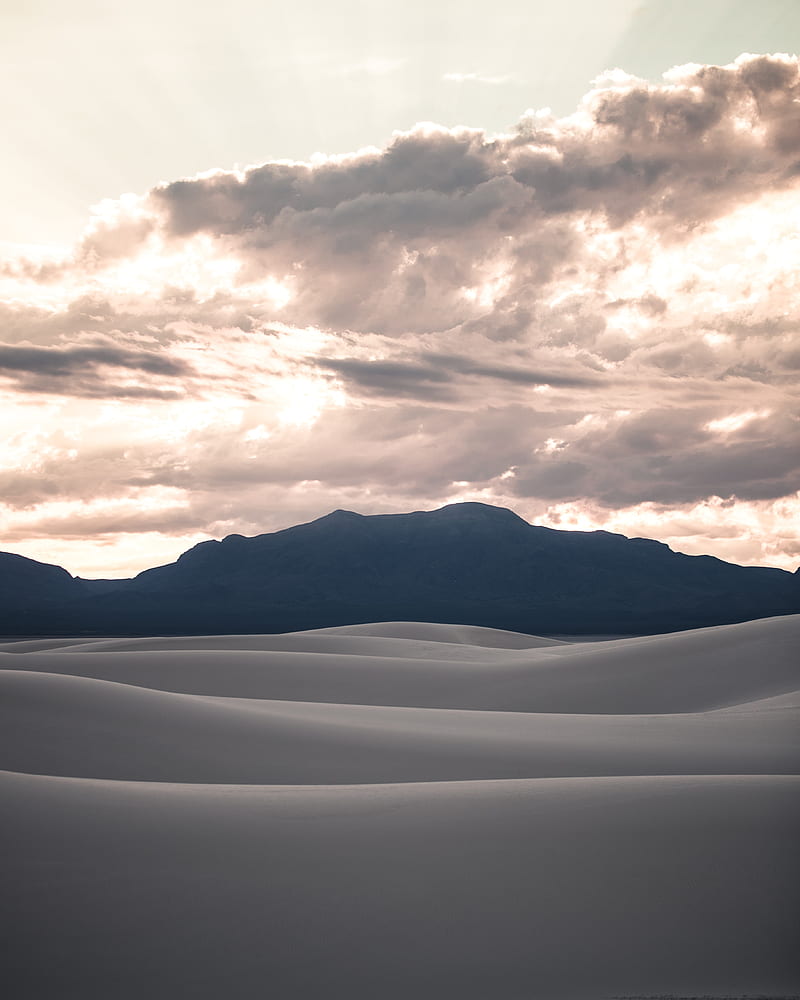 desert, dunes, sand, clouds, HD phone wallpaper