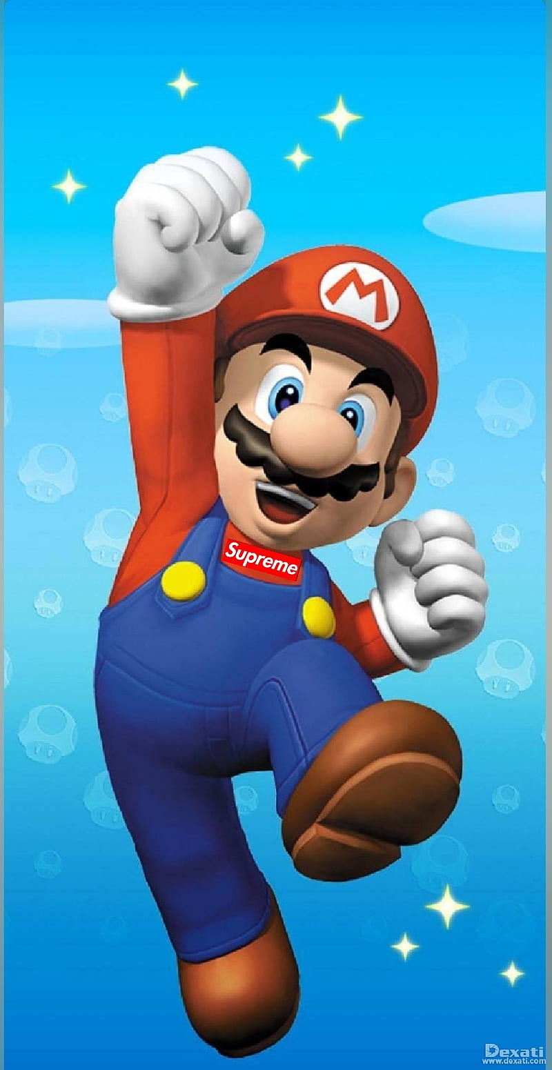 Supreme Mario , cartoons, little, mushrooms, super, HD phone wallpaper