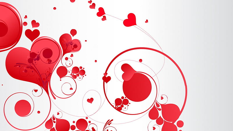 Heartshaped Swirls, valentines, red, love, graphics, swirls, corazones,  white background, HD wallpaper | Peakpx