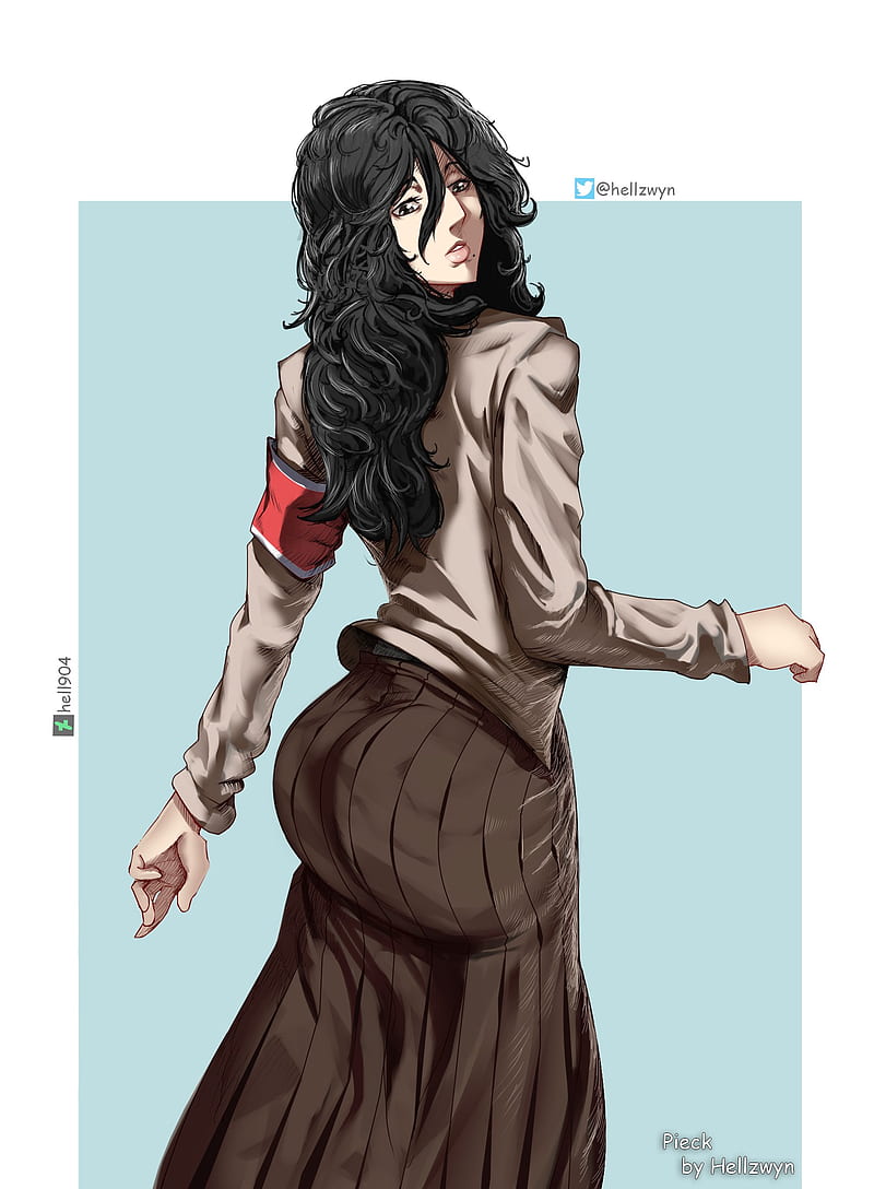 Shingeki no Kyojin, from behind, thick ass, long skirt, messy hair, curly  hair, HD phone wallpaper | Peakpx