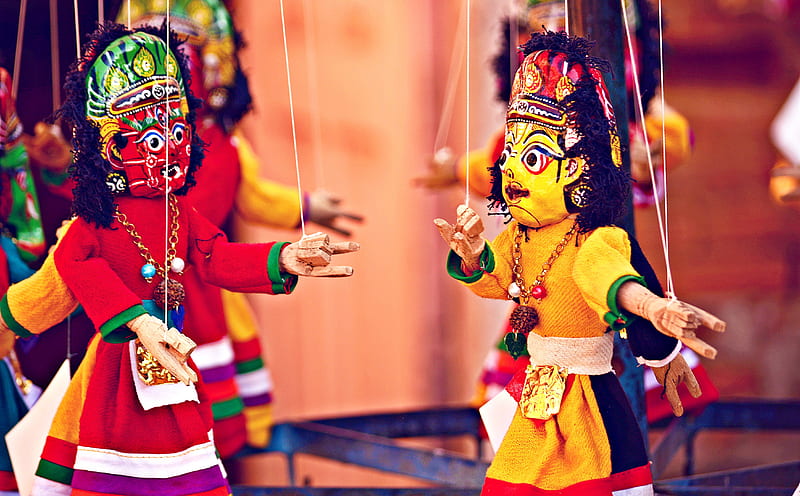 selective focus graphy of deity marionettes, HD wallpaper