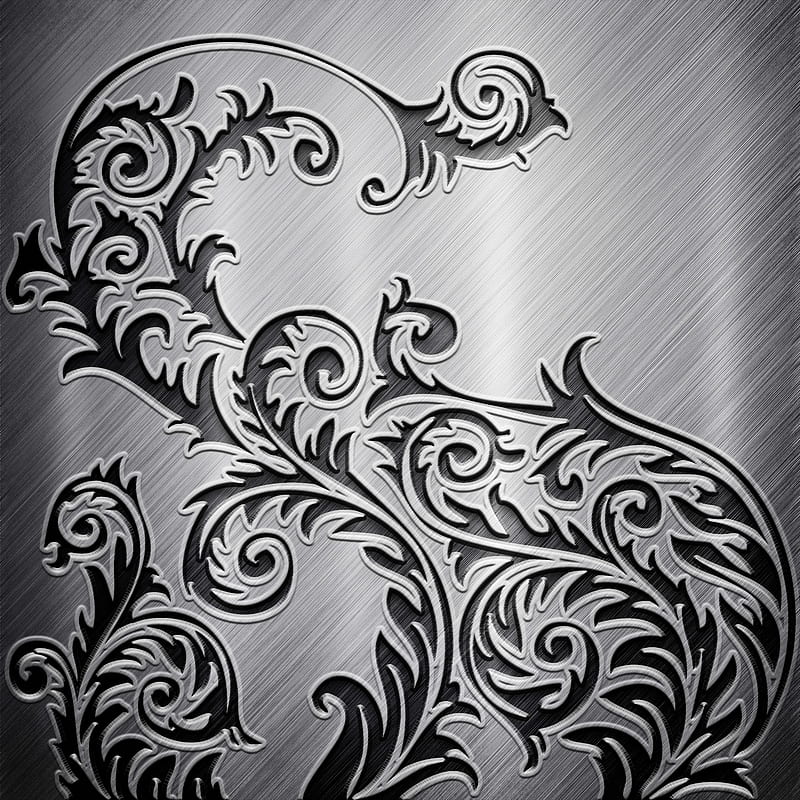 Metalic Pattern, abstract floral, metal, pattern art design, HD phone wallpaper