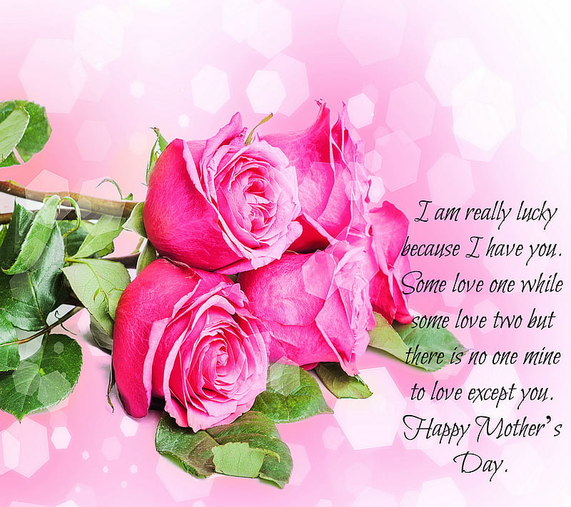 Happy Mothers Day, quote roses love, HD wallpaper