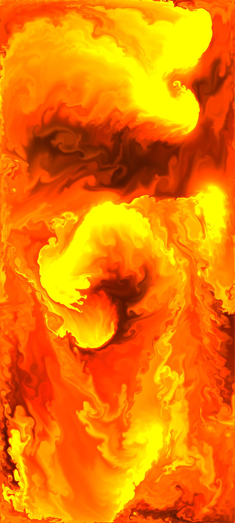 Fire fluid 02, art, burn, gas, orange, red, simulation, volcano, yellow, HD phone wallpaper
