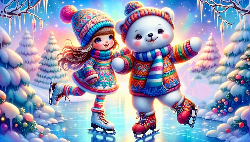 Christmas teddy, Balls, Winter, Christmas trees, Snow, Doll, HD wallpaper