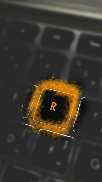 letter R, color, keyboard, letter, yellow, HD mobile wallpaper
