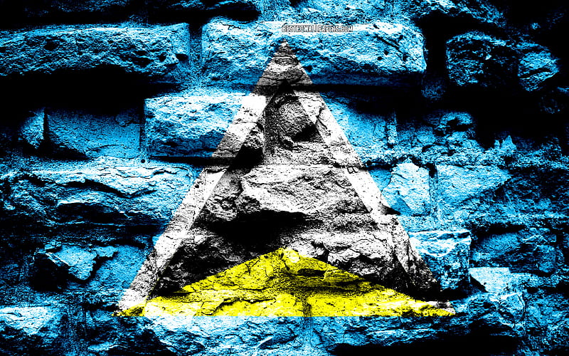 Saint Lucia flag, grunge brick texture, Flag of Saint Lucia, flag on brick wall, Saint Lucia, Europe, flags of North America countries, HD wallpaper