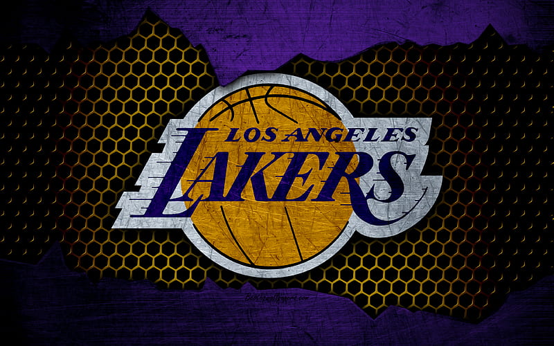 Los Angeles Lakers logo, NBA, basketball, Western Conference, USA, grunge, LA Lakers, metal texture, Northwest Division, HD wallpaper