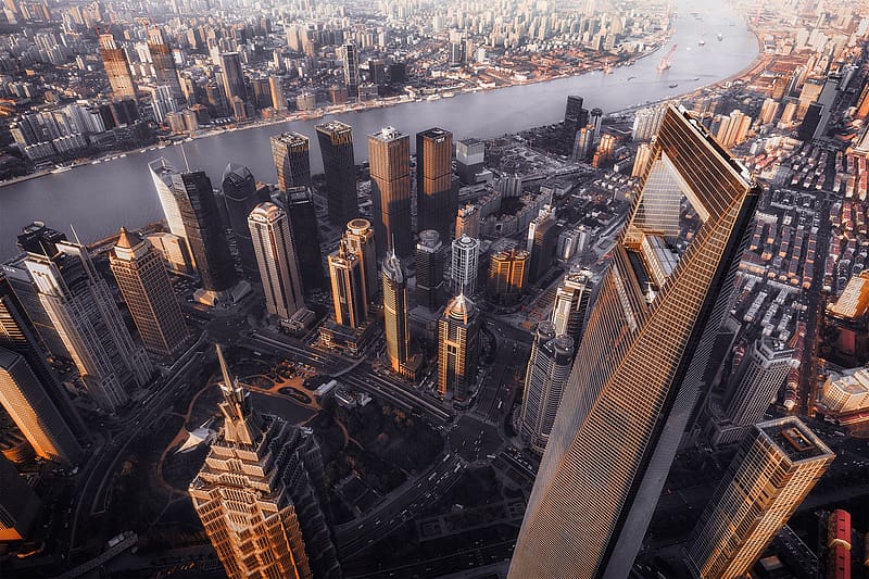 Cities, Skyscraper, Cityscape, China, Shanghai, Aerial, HD wallpaper