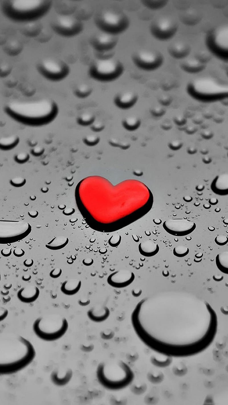wet heart, lonely, love, solitaire, HD phone wallpaper