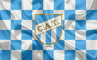 Racing FC, glitter logo, Argentine Primera Division, blue white checkered  background, HD wallpaper