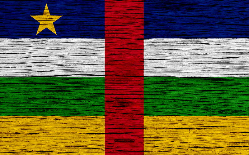 Flag of Central African Republic Africa, wooden texture, national symbols, Central African Republic flag, art, Central African Republic, HD wallpaper