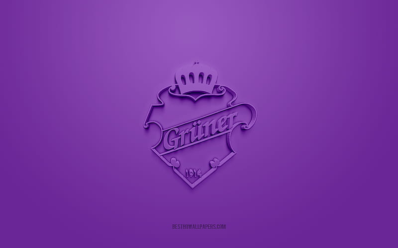 Gruner Ishockey, creative 3D logo, purple background, 3d emblem, Norwegian hockey club, Eliteserien, Oslo, Norway, 3d art, hockey, Gruner Ishockey 3d logo, HD wallpaper